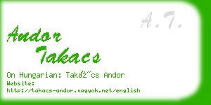 andor takacs business card